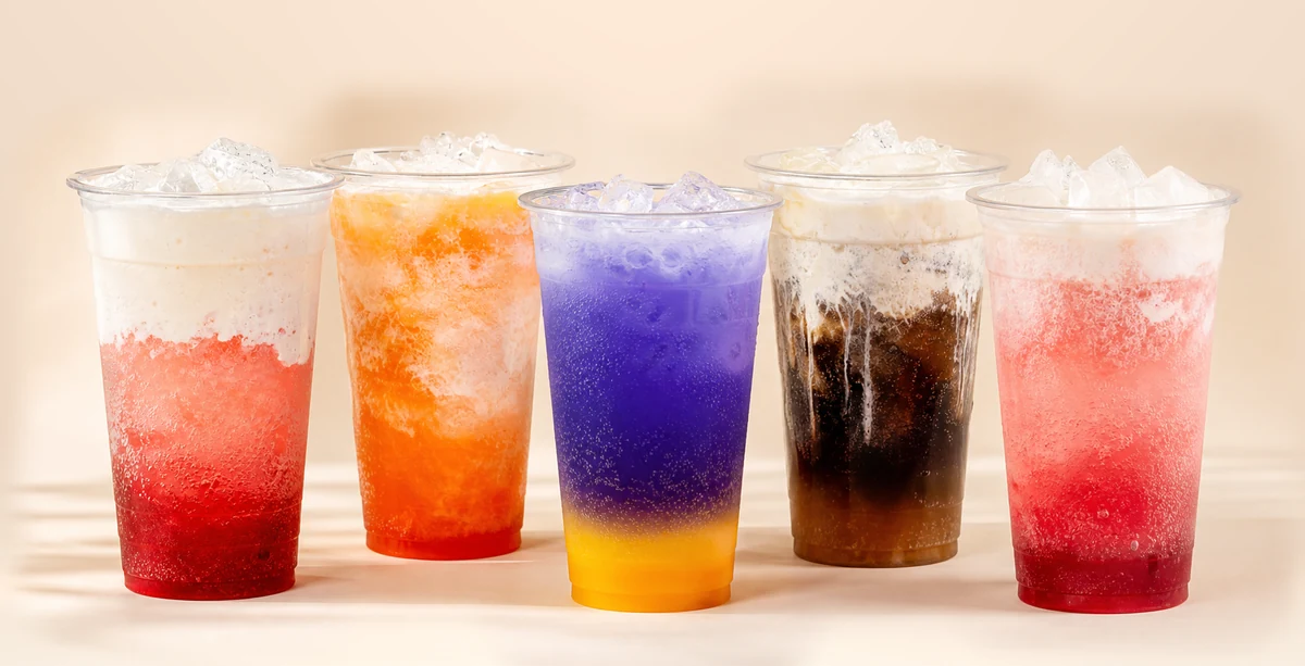 Menu Six dirty sodas lineup